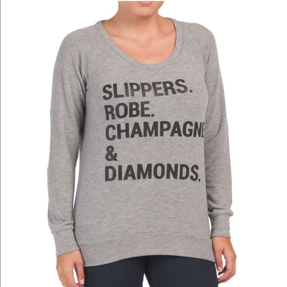 Chaser Slippers Champagne Open Back Sweater - Picture 1 of 6
